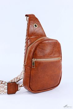 Elluis - Chic Brown Leather Sling Bag Design Trendy Brown Chest Bag With Single Shoulder Strap, Casual Brown Chest Bag With Single Shoulder Strap, Casual Brown Chest Bag With Single Strap, Brown Chest Bag With Adjustable Strap For School, Casual Brown Chest Bag With Detachable Strap, Casual Faux Leather Chest Bag With Adjustable Strap, Brown Sling Bag For Everyday Use, Everyday Brown Sling Bag, Brown Sling Shoulder Bag