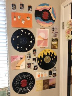 there are many different records on the wall