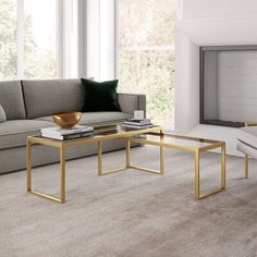 a living room scene with focus on the coffee table