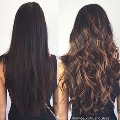 Long Dark Brown Hair With Caramel Highlights Long Brunette Hair, Brunette Hair With Highlights, Long Brunette, Hair Color Balayage, Dark Blonde, Balayage Highlights, Ash Blonde