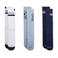 For sports or everyday living, the Nike 3 Pack Unisex Everyday Cushioned Crew Socks will keep your feet comfortable and dry! These feature added cushioning for support where your dogs need it most. Plus, you'll receive three pairs, so they're an excellent way to add to your sock drawer. 3 pairs. Crew-cut. Has athletic style. Features the Nike Swoosh with company name. Three different colors. Reinforced toe. Sell Shoes, Sock Drawer, Crew Cut, Athletic Style, Crew Cuts, Nike Swoosh, Athletic Fashion, Crew Socks, Phone Numbers