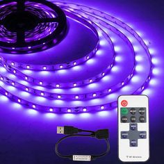 purple led strip light with remote control