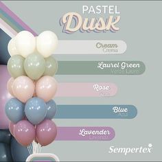 pastel dusk cream, laruel green, lavender blue, lavender lavender and lavender lavender