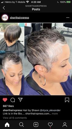 Gray Pixie Haircut Black Women, Short Grey Hair Black Women, Grey Bobs, Tree Braid, Gray Pixie, Healthy Relaxed Hair