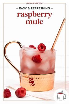 raspberry mule recipe in a copper mug