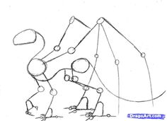 an image of a drawing of a man in the shape of a tent with circles around him