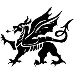 a black and white drawing of a dragon