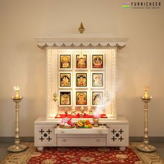 Pooja Cabinet, Temple For Home, Wall Interior, Designing Ideas