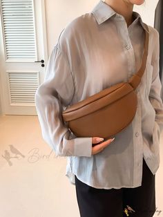 Bird in Bag - Minimalist Color Capacity Womens Waist Bag Clutch Brown Large Capacity Belt Bag For On-the-go, Versatile Belt Bag With Large Capacity For Everyday, Chic Belt Bag With Large Capacity For Daily Use, Casual Solid Belt Bag With Pockets, Modern Large Capacity Belt Bag For Everyday, Casual Solid Color Bags For Fall, Casual Brown Solid Color Shoulder Bag, Casual Brown Shoulder Bag, Casual Leather Shoulder Bag In Solid Color