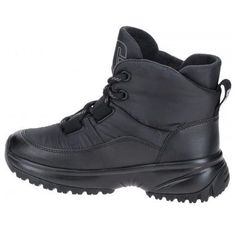 a pair of black boots with laces on the outstep and side zipper