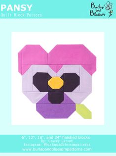 an origami pattern for a heart shaped animal with yellow eyes and black beaks