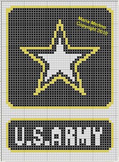 a cross stitch pattern with the words u s army and an image of a star