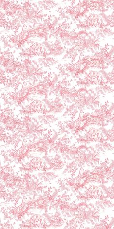 a pink and white wallpaper with floral designs