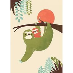 Mama Sloth Poster Print by Jay Fleck Image 1 Sloth Nursery Theme, Sloth Nursery, East End Prints, A Sloth, Nursery Theme, Kids Wall Decor, Kids Poster, Fine Arts Posters, Unframed Prints