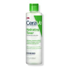 Alcohol-Free Hydrating Toner for Sensitive Dry Skin - CeraVe Alcohol Free Hydrating Toner for Sensitive Skin helps tone the skin while hydrating and helping maintain the protective skin barrier. The pH balanced, lightweight toner is also alcohol-free, fragrance-free, oil-free, and non-comedogenic so it will not clog your pores.BenefitsWith ceramides, hyaluronic acid, and niacinamide the lightweight toner helps soften and smooth skin while locking in moisture for refreshed, healthy-looking skin.C Best Drugstore Toner, Best Toner For Acne, Toner For Sensitive Skin, Cerave Skincare, Sensitive Acne Prone Skin, Acne Toner, Best Toner, Alcohol Free Toner, Hydrating Toner