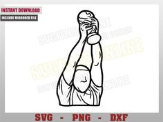 a drawing of a man doing a handstand with the words svg - png