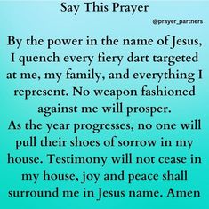 the poem says, say this prayer by the power in the name of jesus