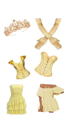 four different types of corsets and bras on display in front of a white background