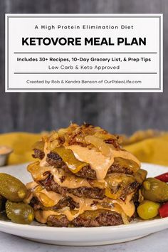 the ketovore meal plan includes two large hamburgers and pickles