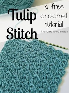 the crochet stitch is being worked on