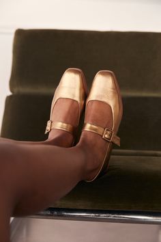 The Eugenia Flat is a modern interpretation of the classic mary jane flat featuring a square toe, angular topline and oval-shaped heel. This pair is crafted from metallic bronze kidskin leather and a matching buckle. Who it’s for: The woman who is looking for mood-enhancing emotional pieces that defy reason, yet work perfectly with her style and sense of expression. Kidskin upper and undyed vegetable-tanned leather lining. Leather sole with stacked leather heel measuring 18mm. Handmade in Argent Leopard Flats, Womens Mary Janes, Cute Heels, Mary Jane Flats, Etsy Fashion, Vegetable Tanned Leather, Her Style, Leather Heels, Character Shoes