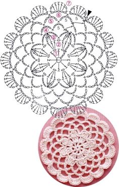 an image of crochet doily on a cell phone screen with the app