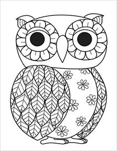 an owl with big eyes sitting on top of a tree branch coloring pages for kids