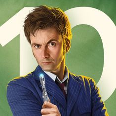 the doctor who is holding a flashlight in his right hand and looking at the camera