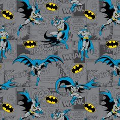 the batman pattern is shown in grey and blue colors, with black and yellow accents