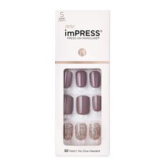 PRICES MAY VARY. Press On & Go: The new generation manicure is here! Now with PureFit Technology, imPRESS is slimmer and super comfortable, resulting in the most natural looking fit. Get a salon quality mani in minutes; 30 Nails, Prep Pad, Mini File, and Cuticle Stick DIY Nails That Wow: KISS imPRESS is always on trend, bringing you irresistible colors and finishes with glitter, 3D crystals, and more; Get in on the hottest colors, shapes, lengths, finishes, and custom art motifs; You can press-o Impress Manicure, 30 Nails, Kiss Products, Impress Nails, Weak Nails, Short Press On Nails, Kiss Nails, Manicure Kit, Nails Short