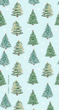 a blue christmas tree wallpaper with snowflakes