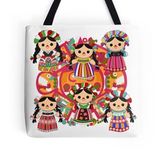 a decorative pillow with an image of children in traditional mexican dress on the front and back