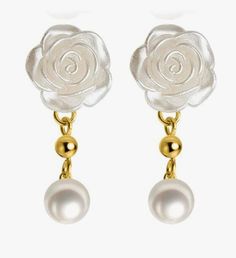 Pearl Rose Ear Gauges - Ear Gauges - Ear Tunnels - Earrings - Rose Ear Tunnels - Pear Ear Gauges - Gold #RoseGauges #AlternativeJewelry #SaddleGauges #CrystalEarGauges #PearlEarGauges #EarTunnels #WoodGauges #EarGauges #SmallEarGauges #GothGauges Small Ear Gauges, Gold Gauges, Stretched Ear, Dangle Plugs, Punk Earrings, Plug Earrings, Ear Tunnels, Alternative Jewelry, Pearl Rose