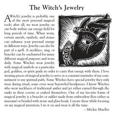 an article from the witch's jewelry book, with text in black and white