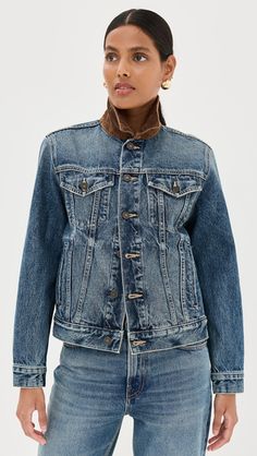 Buy Now, Wear Through December—33 Fall Jackets I'm Eyeing From Shopbop My Wish List, Nili Lotan, Car Coat, Denim Jacket Women, Fall Jackets, Denim Wash, Stretch Denim, Coats For Women, Denim Jacket