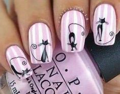 Opi Mod About You, Cat Nail Designs, Kitty Nail, Cat Nail Art, Cat Nail, Neutrogena Makeup