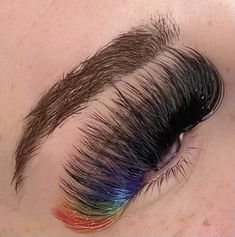 Rainbow Eyelash Extensions, Rainbow Lashes Extensions, Color Lash Sets, Pride Lash Extensions, Rainbow Lash Extensions, Colored Lash Extensions Ideas, Eyelash Extensions Styles With Color, Lash Extensions Styles With Color, Pride Lashes