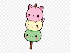 two cats sitting on top of each other in the shape of a lollipop