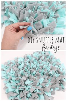 the process to make a diy snuffle mat for dogs