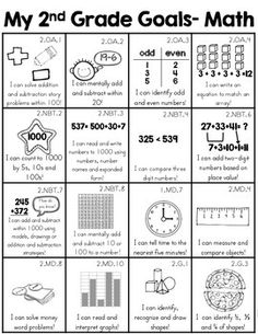 the 2nd grade math worksheet is filled with numbers and symbols to help students learn how