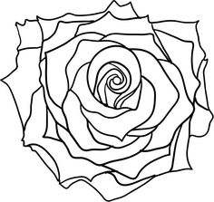 a black and white drawing of a rose