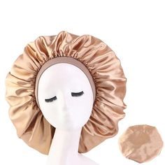 Our Bonnets will not only hold your edges down but will also lock in moisture as you sleep. The Satin lining goes all the way to the premiere of the bonnet and the wide band ensures maximum comfort without being too tight. Bonnets are essential to extending the life of hairstyles, preventing frizz, and retaining moisture. Material: Polyester, SilkSize: One Size Fits All Silk Sleep Cap, Sleeping Cap, Sleep Hairstyles, Silk Bonnet, Round Hat, Satin Bonnet, Hair Bonnet, Bonnet Hat, Night Sleep