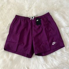 New With Tags. Sporty Swim Trunks With Built-in Shorts For Leisure, Sporty Nike Swim Trunks, Nike Sporty Short Swim Trunks, Nike Sporty Swim Trunks With Moisture-wicking, Nike Sporty Swim Trunks, Casual Short Swim Trunks For Sports, Nike Purple Athletic Shorts, Nike Casual Purple Activewear, Sporty Nike Swim Trunks With Pockets