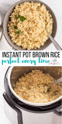 instant pot brown rice in an instant cooker