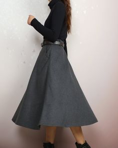 * A midi wool skirt, worked out a comfortable and flattering long skirt for daily wear. * Accurate and smart cut to visually slim and let your legs look longer and slender. * Made of quality wool faric, with fully lined, comfortable and warm. * Materials: 30% wool, 20% cotton, 50% polyseter Shop sizing chart FYI ( actual body figures, not laying flat clothes measurements) Size XS (US 2, UK 6, German 32, French 34) Bust: fits bust around 33.5 inches/85cm Waist: fits waist around 26 inches/66cm Hi Winter Workwear Fitted Maxi Skirt, Knee-length Maxi Skirt For Workwear In Fall, Solid Long Pencil Skirt For Fall, Fitted Midi Maxi Skirt With Pockets, Winter Workwear Maxi Skirt With Lining, Winter Workwear Lined Maxi Skirt, Lined Maxi Skirt For Winter Workwear, Winter Lined Midi Pencil Skirt, Fall Gray Skirt With Pockets