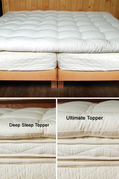 the mattress topper has been made to look like it is being used as a bed frame