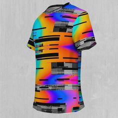 Spectrum Noise Tee - Azimuth Clothing Urban Multicolor Graphic T-shirt, Urban Style Multicolor Graphic T-shirt, Urban Multicolor Graphic Tops, Multicolor All Over Print T-shirt For Streetwear, Multicolor Custom Print Tops For Streetwear, Multicolor Graphic Tee With All-over Print Sublimation Design, Custom Print Cotton Sublimation Design In Multicolor, Multicolor All Over Print Sublimation Graphic Tee, Multicolor Printed T-shirt For Streetwear