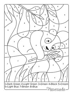 Adult Color By Number, Color By Number Printable, A Coloring Page, Preschool Colors, Coloring Calendar, Printables Free Kids, Printable Animals, Numbers For Kids, Easter Pictures