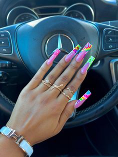 Summer Nails Black Women, Freestyle Nails, Living In The Present, Nail Room, Colored Acrylic Nails, Short Square Acrylic Nails