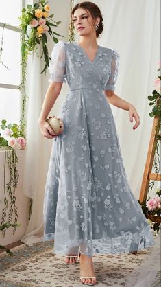 Simple Frocks, Simple Gowns, Frock For Women, Dress Sweater, Evening Dress Fashion, Shein Dress, Frock Design, Outfit Casual